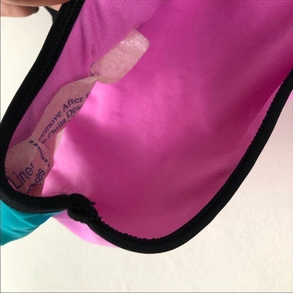 Bikini Lab Pink Geometric Hipster Bikini Bottom S - Picture 5 of 8